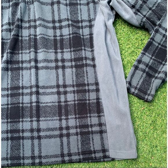 COLUMBIA 1/4 Zip Pullover Blue Plaid Fleece Sweater Jacket men’s L - Picture 4 of 5